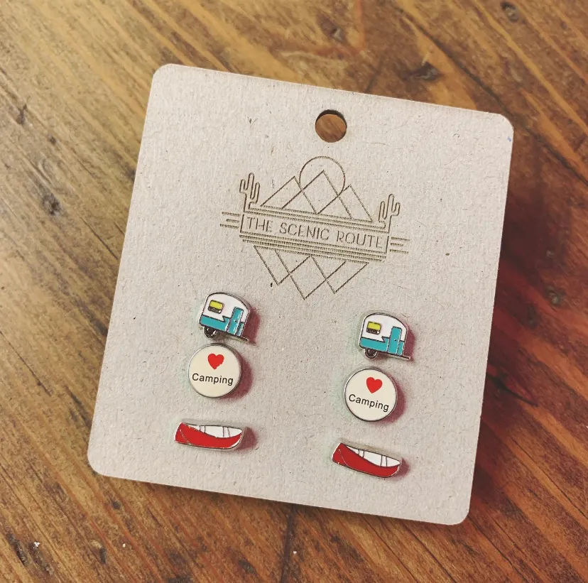 3 STUD CAMPING EARRING SET