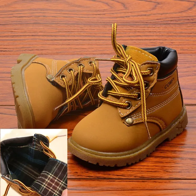 Autumn Winter Baby Boots Toddler Martin Boots Kids Shoes Boys Girls Snow Boots Girls Boys Plush Fashion Boots Shoes Size 21-30