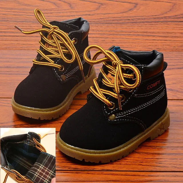 Autumn Winter Baby Boots Toddler Martin Boots Kids Shoes Boys Girls Snow Boots Girls Boys Plush Fashion Boots Shoes Size 21-30
