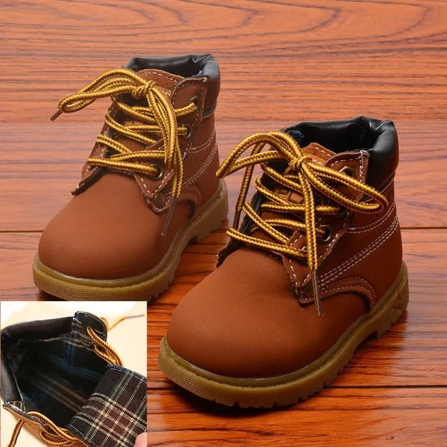 Autumn Winter Baby Boots Toddler Martin Boots Kids Shoes Boys Girls Snow Boots Girls Boys Plush Fashion Boots Shoes Size 21-30
