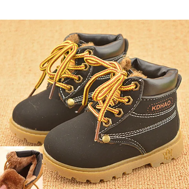 Autumn Winter Baby Boots Toddler Martin Boots Kids Shoes Boys Girls Snow Boots Girls Boys Plush Fashion Boots Shoes Size 21-30