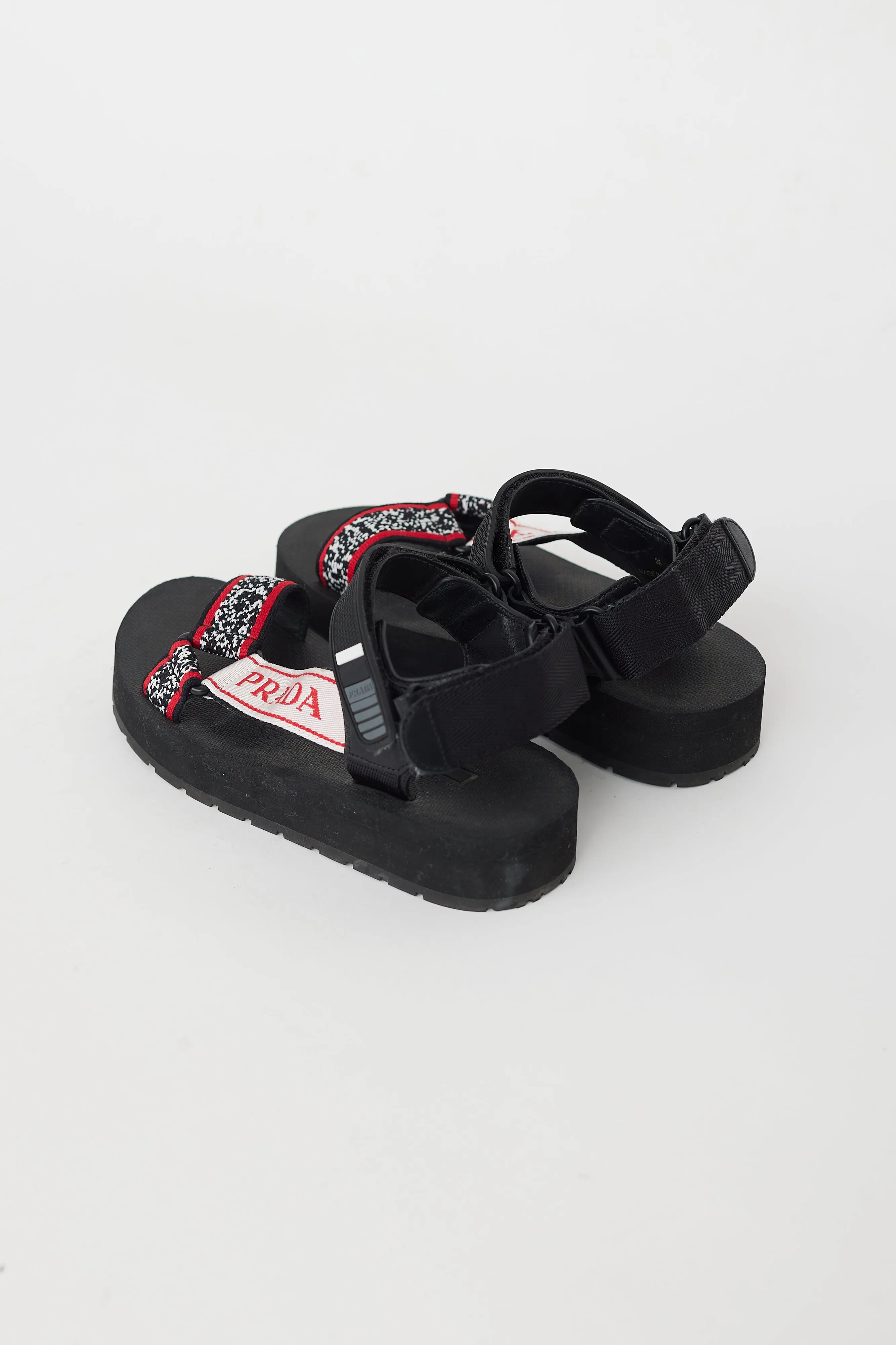 Black & Red Sport Knit Sandal