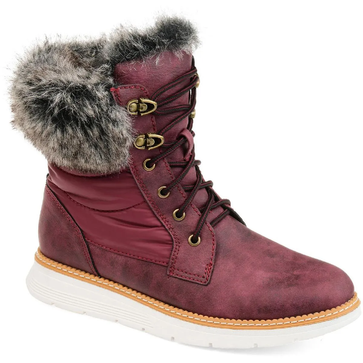 Journee Collection Womens Flurry Faux Leather Cold Weather Snow Boots
