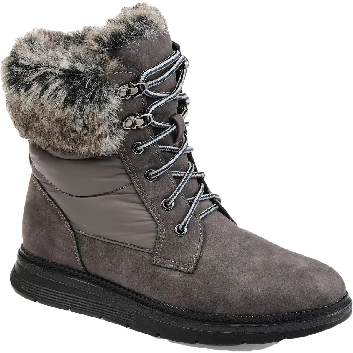 Journee Collection Womens Flurry Faux Leather Cold Weather Snow Boots