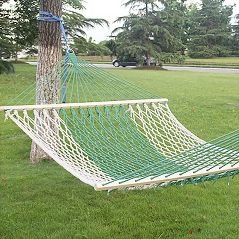 LINEVI Cotton Netting Hammock, Mesh Breathable Swing, Maximum Load-bearing 150KG 330LB